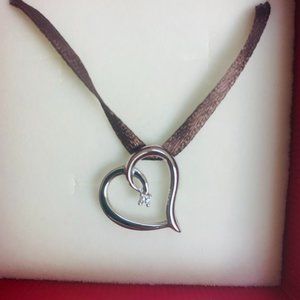 Angara Tilted Heart Pendant with Diamond